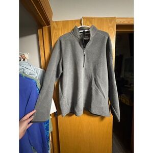 Eddie Bauer Mens Quarter Zip Pullover Sweater Gray Casual Outdoors
